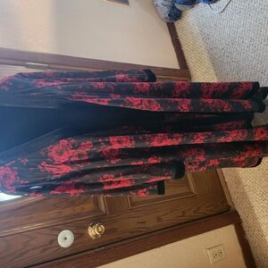 Torrid Black and Red Floral Kimono